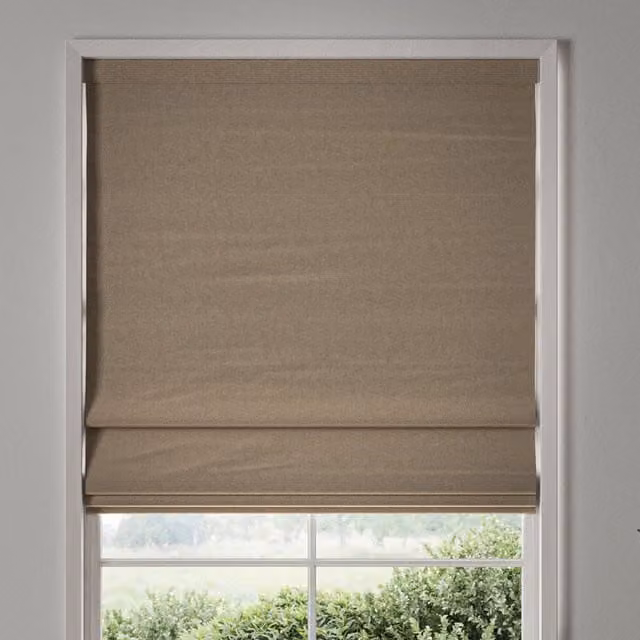 William Morris Reed Made To Measure Blackout Roman Blind in Chalk Beige