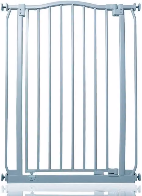 Safetots Extra Tall Curved Top Safety Gate in Matt Grey, Extendable No-Drill Swing Door for Doors and Stairs, Height: 71 cm to 80 cm