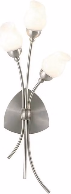 Netlighting Rimini 3-Light Wall Lamp in Satin Chrome and Grey with G9 Bulbs
