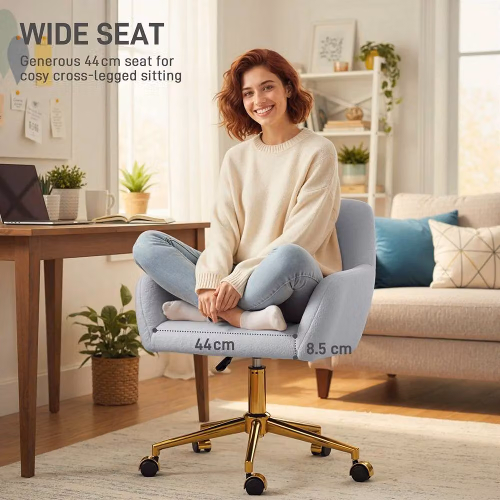 PAWNORA Grey Fabric Swivel Task Office Chair – 3