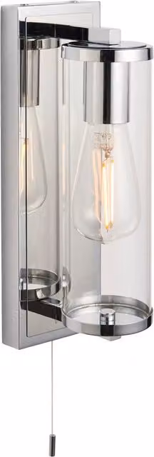 Merano Como IP44 Bathroom Wall Lamp in Chrome with Transparent Glass