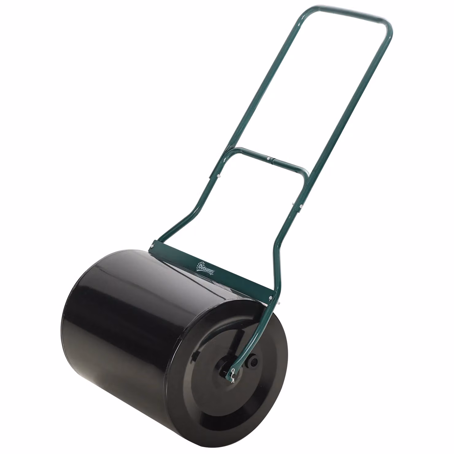 Outsunny Steel Garden Roller with 60L Fillable Cylinder in Black and Green – 3