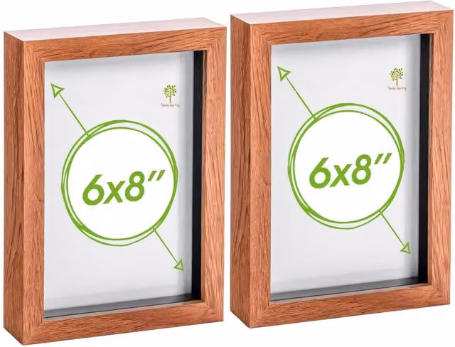Nicola Spring Set of 2 A5 3D Shadow Box Photo Frames in Brown, W/D/H: 23.5 x 15.24 x 3.5 cm – 5