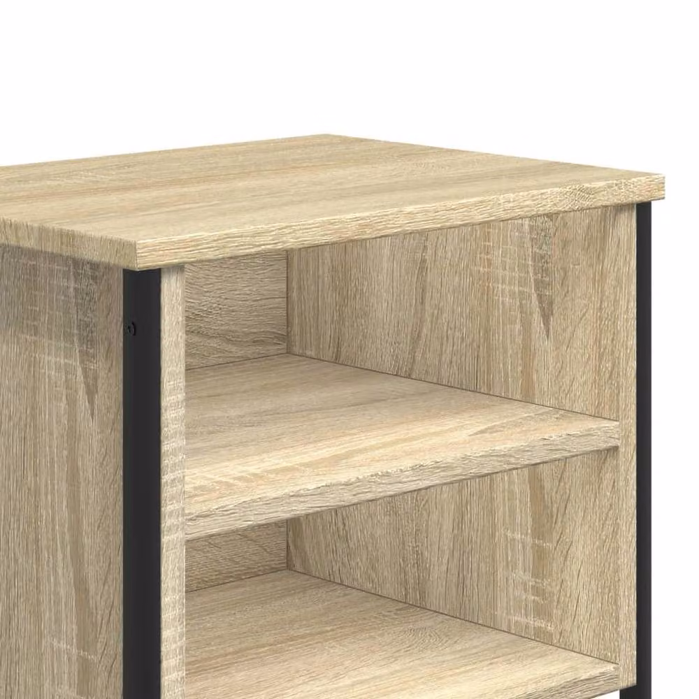 Berkfield Home Set of 2 Sonoma Oak Bedside Cabinets in Light Tan, W/D/H: 40 x 30 x 40 cm – 6