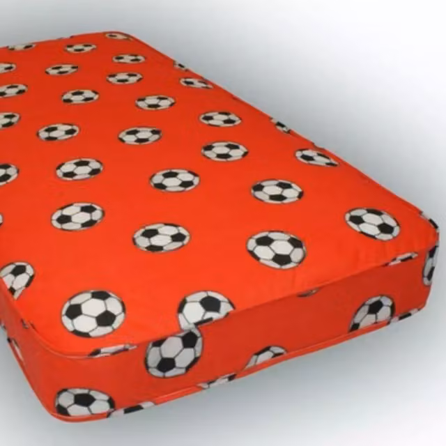 Wilson Beds Childrens Sporty Football Mattress, Red, Black and White, W/D/H: 90 x 190 x 16 cm