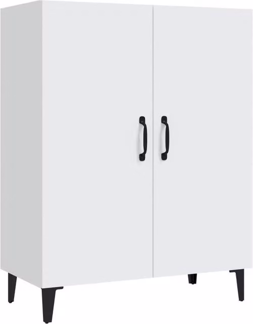Berkfield Home White Classic Sideboard in Matt MDF, W/D/H: 70 x 34 x 90 cm