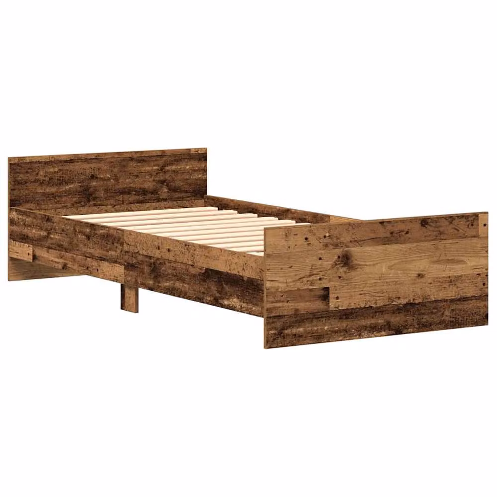Berkfield Home Bed Frame in Old Wood Brown, W/D/H: 190 x 75 x 40 cm – 4