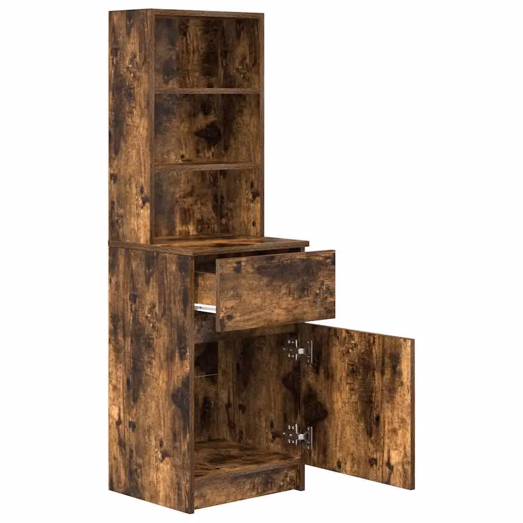 Berkfield Home Smoked Oak Bedside Cabinet W/D/H: 39 x 35 x 125 cm – 2