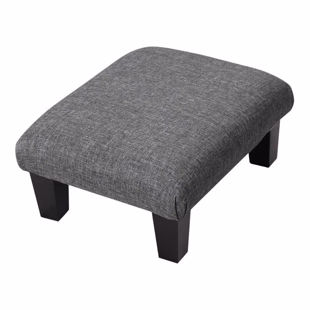 EONLION Grey Wooden Footstool, W: 50 cm, D: 37 cm, H: 20 cm – 2