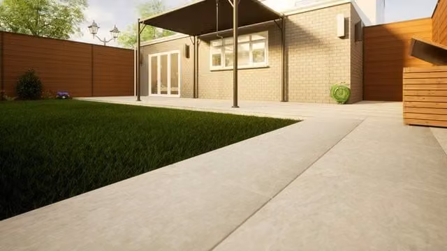 PBSL Group Florence Storm Porcelain Paving, Grey and Beige, W: 900 mm, D: 600 mm, H: 20 mm, Pack of 2