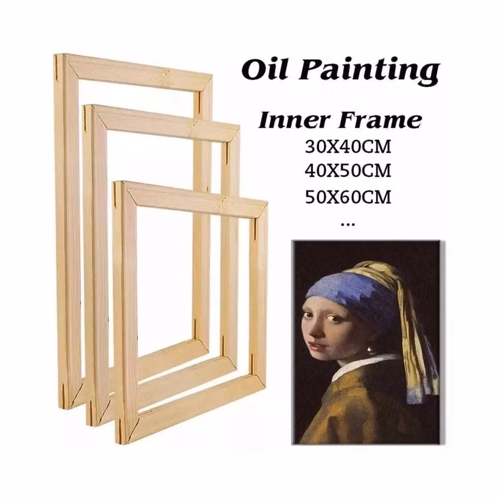 FLAVORA DIY Solid Wood Wall Mount Frame Kit in Beige, Rectangular, W: 40 cm x H: 50 cm