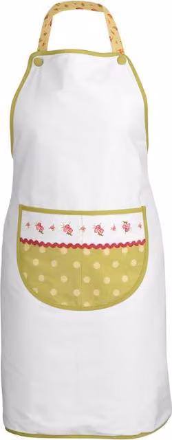 Orsina Charming Rose Cottage Floral Kitchen Apron in Red and White – 1