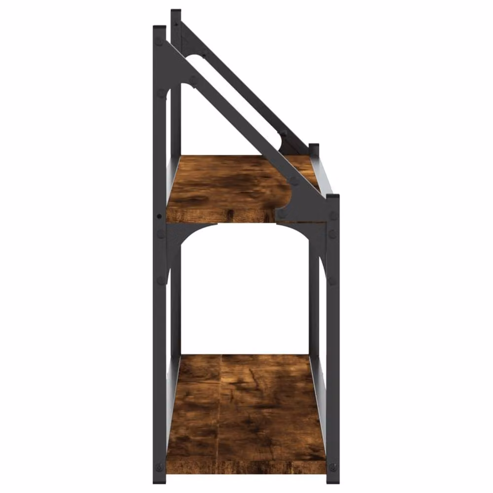 Berkfield Home 2-Tier Wall Mounted Shelf in Smoked Oak Brown, W/D/H: 80 x 21 x 51 cm – 3