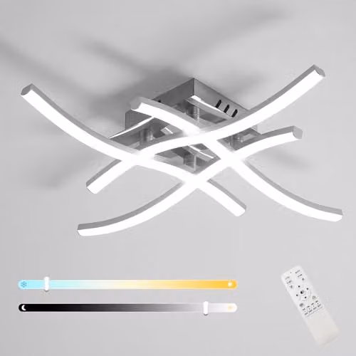 Goeco Dimmable LED Ceiling Light, 28W, 3150LM, Silver – 1
