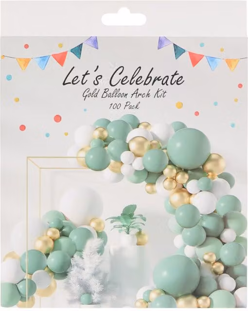 My Party Sage Green and Gold Balloon Arch Kit for Parties