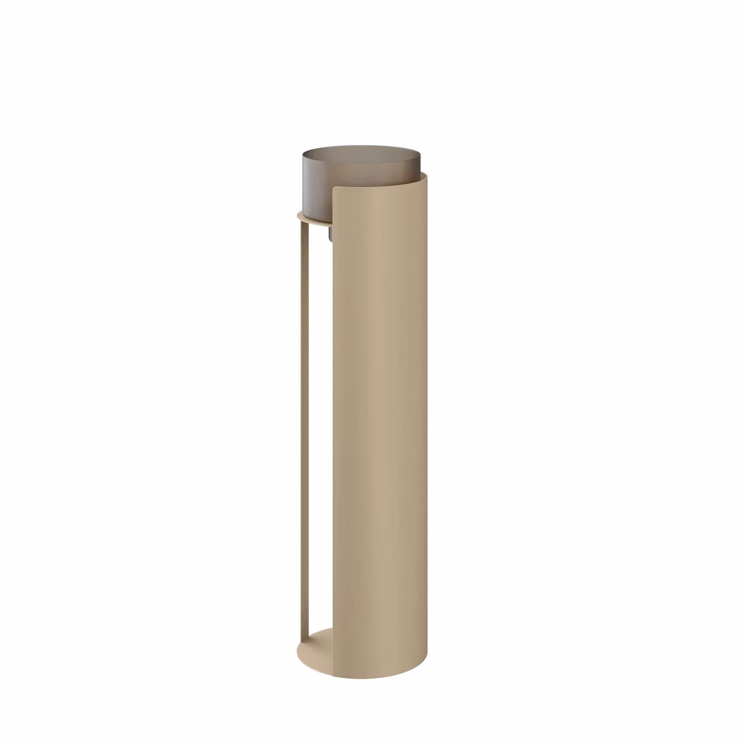 Dome Deco KATLA Hurricane M Metal Tabletop Pillar Candle Holder in Beige