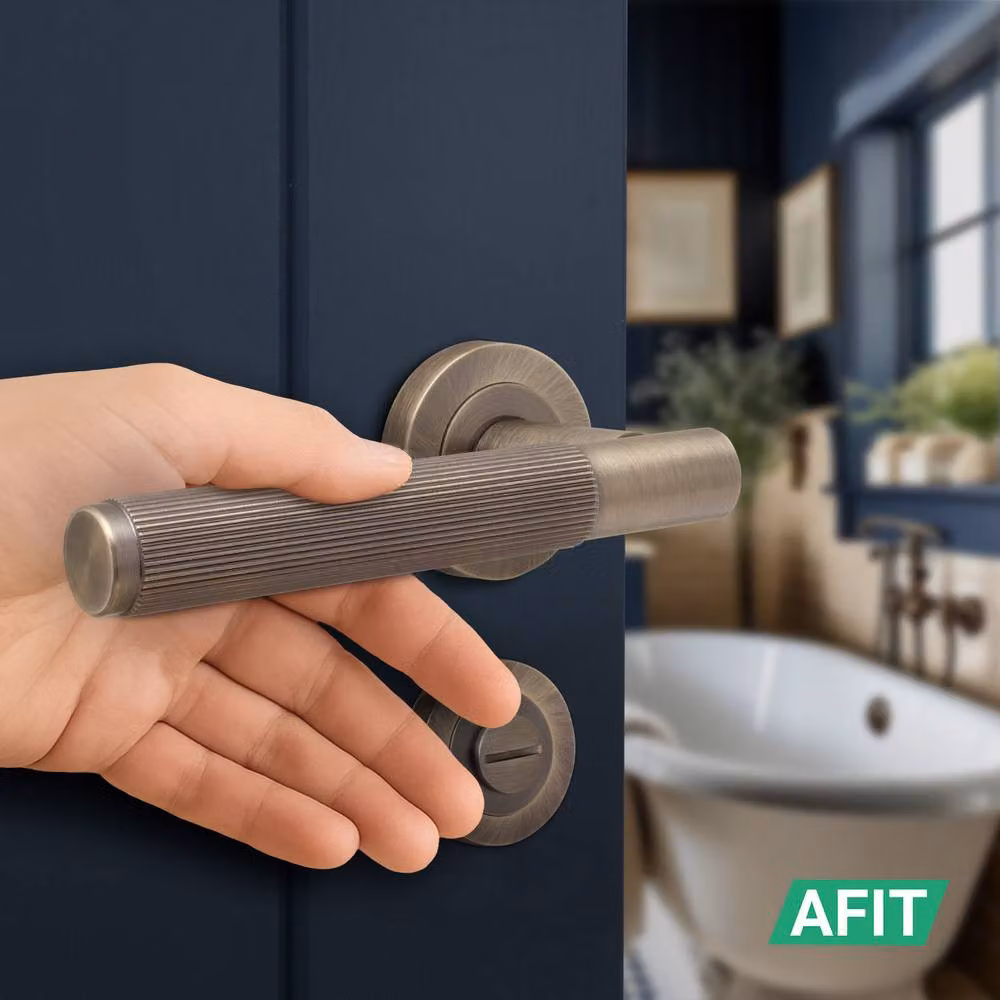 AFIT Antique Brass Fire Door Handle Bathroom Set in Bronze – 5