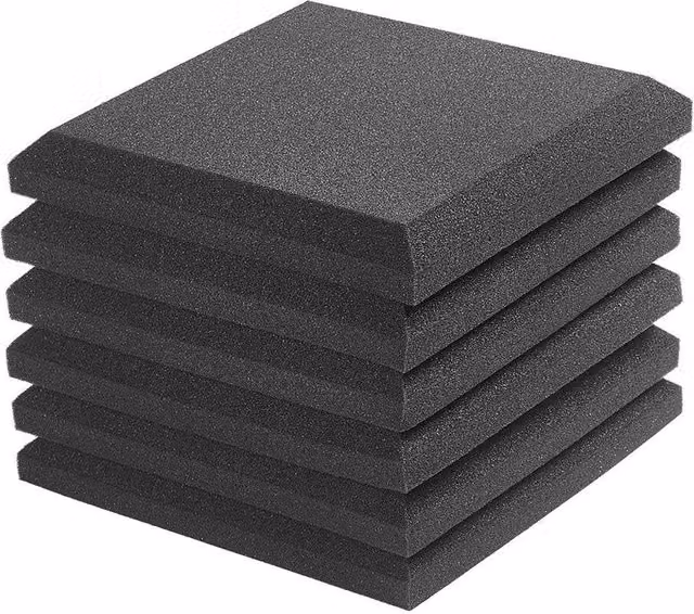 KORVIXA 12-Piece Black Acoustic Wall Panel Tiles for Studio Soundproofing, W: 90 cm x H: 120 cm – 1