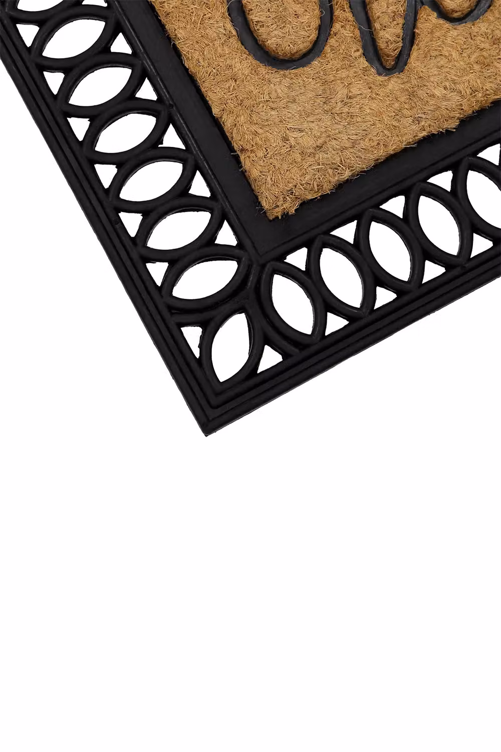 JVL Orana Embossed Coir Doormat with Non-Slip Rubber Edge, Brown/Beige, W: 40 cm, D: 70 cm – 9