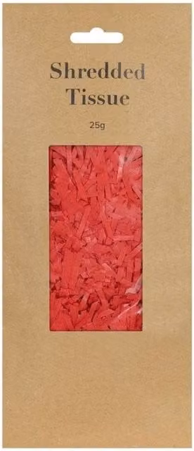 KDMD Red Shredded Tissue Paper, 25 g per Pack, 10 Pack – 1
