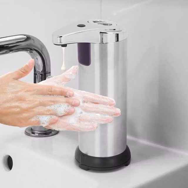 EONLION Automatic IR Sensor Shampoo and Soap Dispenser in Silver – 1