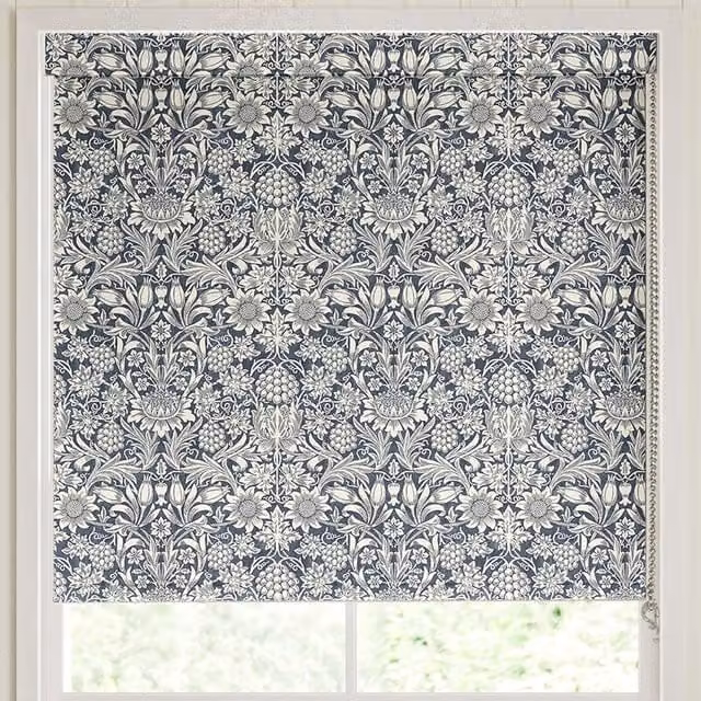 William Morris At Home Blue Floral Blackout Roller Blind