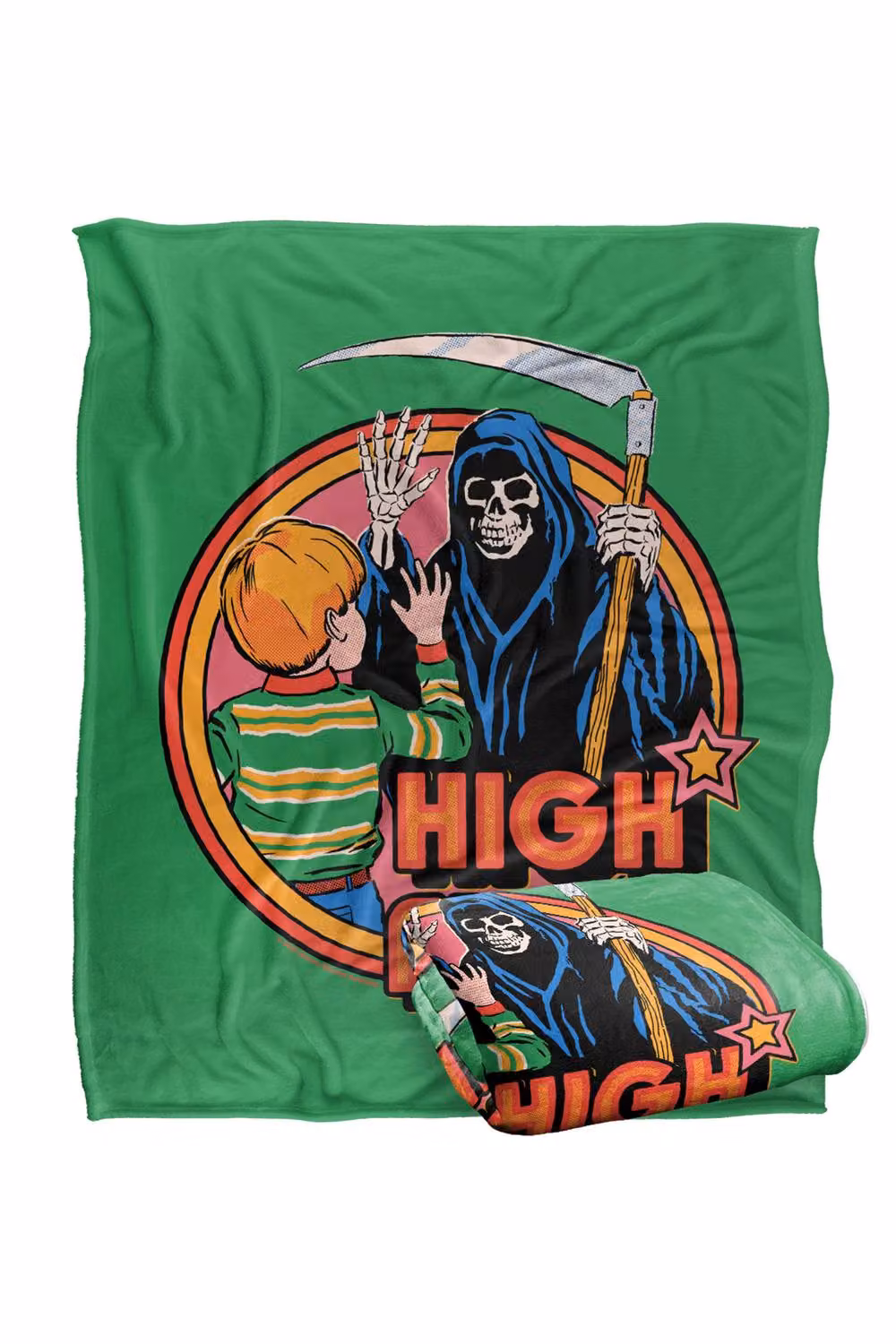 Steven Rhodes High Five Silky Touch Super Soft Multicolour Fleece Throw Blanket W/D/H: 152 x 127 x 1 cm – 2