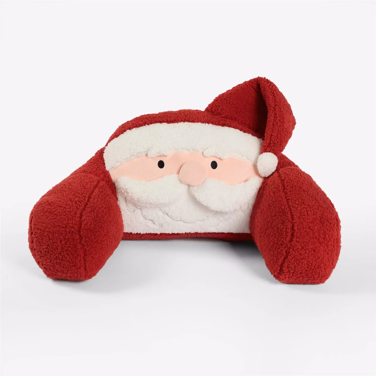 OHS Santa Cuddle Cushion for Kids in Red, Soft Teddy Fleece Reading Pillow, W/D/H: 45 x 40 x 30 cm – 6
