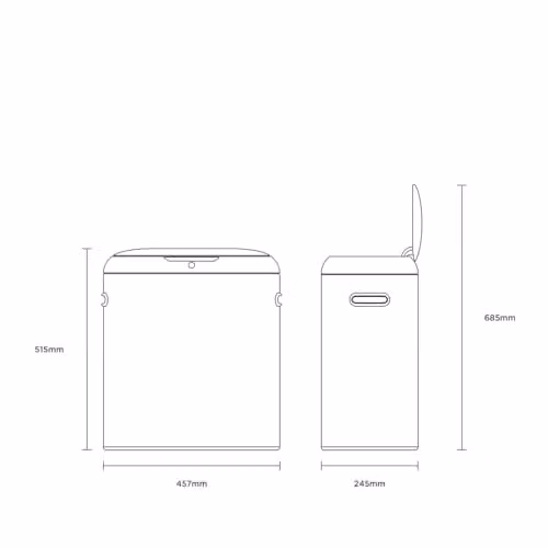 Charles Bentley 40L Black Sensor Kitchen Bin W/D/H: 51.1 x 45.7 x 24.5 cm – 4