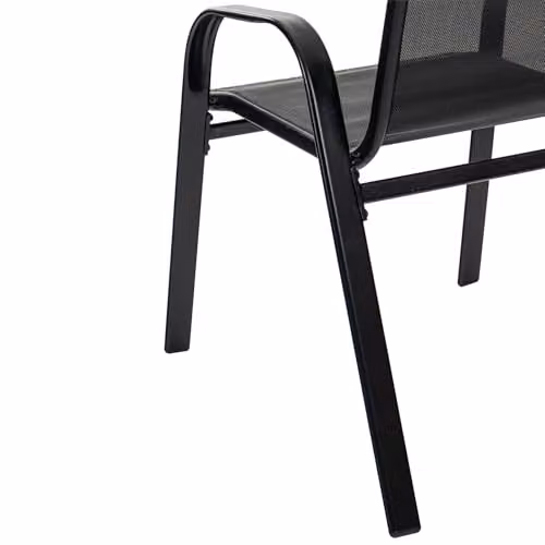 Harbour Housewares Texteline Canvas Garden Chair Set, 2 Piece, Black – 5