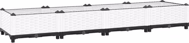 Berkfield Home White Polypropylene Raised Bed W/D/H: 160 x 40 x 23 cm