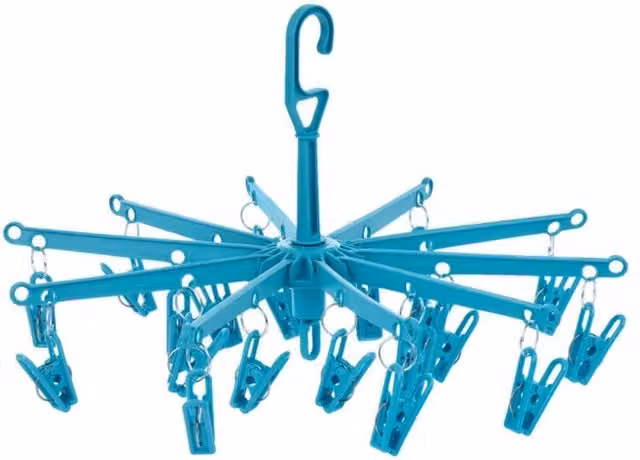 Orwell Premium Folding Sock Dryer with 20 Pegs in Turquoise and Multicolour – 1