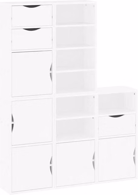 Berkfield Home ODDA White Side Cabinets, 5 Piece Set, Solid Wood Pine, W/D/H: 40 x 24 x 79 cm – 1
