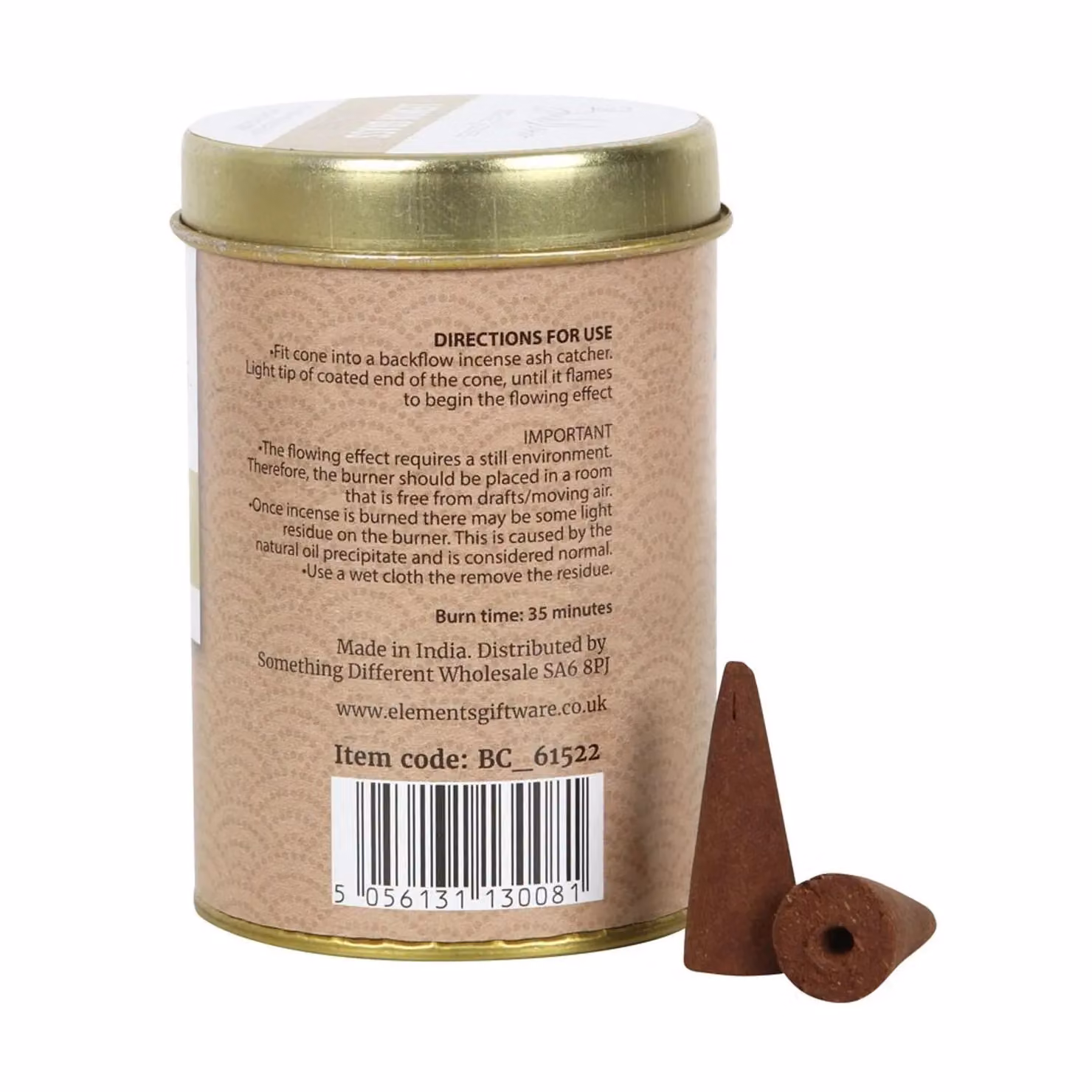 Something Different Elements Lemongrass Jumbo Backflow Incense Cones, Pack of 120, Brown – 2