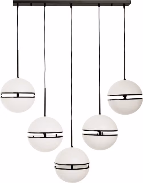 Fifty Five South Modern Sphere LED Pendant Light in Black and Gold/Brass – 1