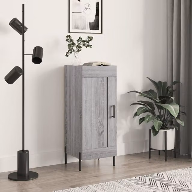 Berkfield Home Grey Sonoma Sideboard in Engineered Wood W/D/H: 34.5 x 34.5 x 90 cm