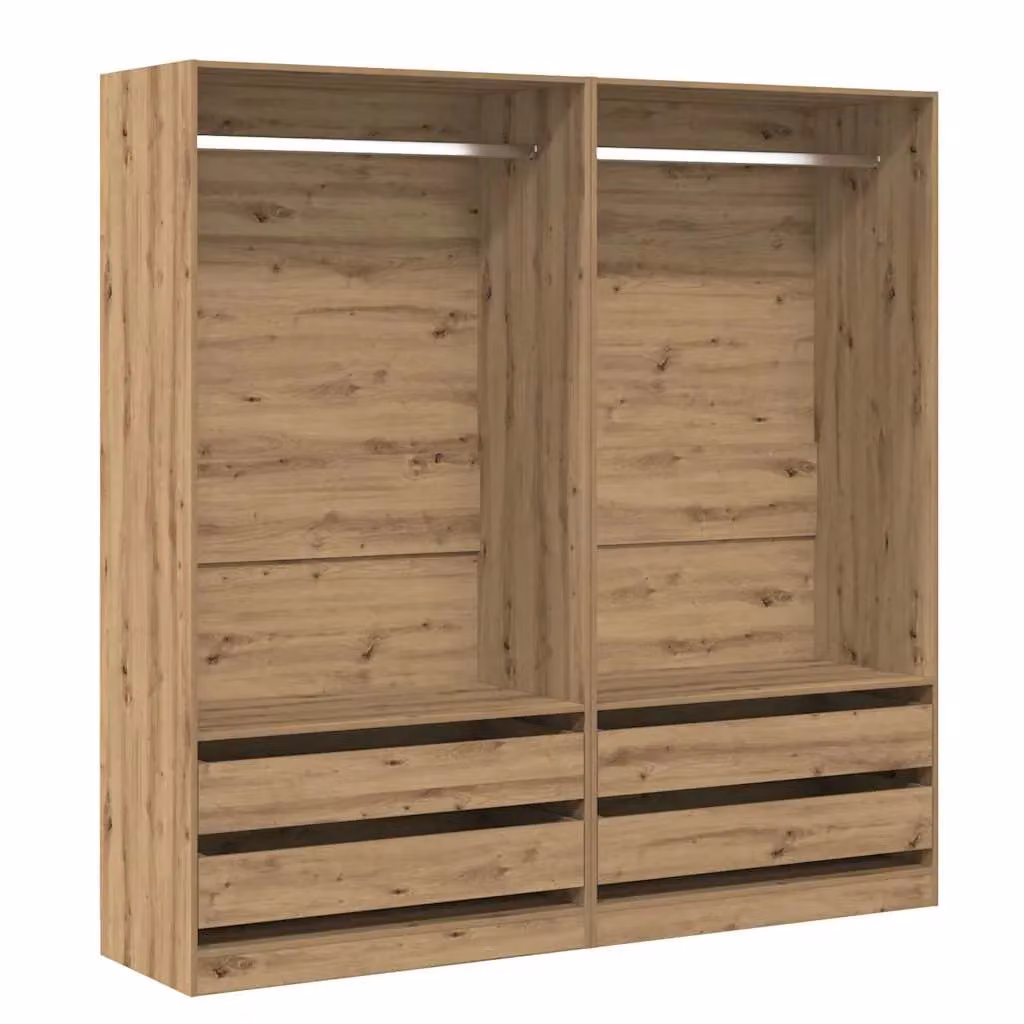 Berkfield Home Artisan Oak Wardrobe in Brown, W/D/H: 100 x 50 x 200 cm – 2