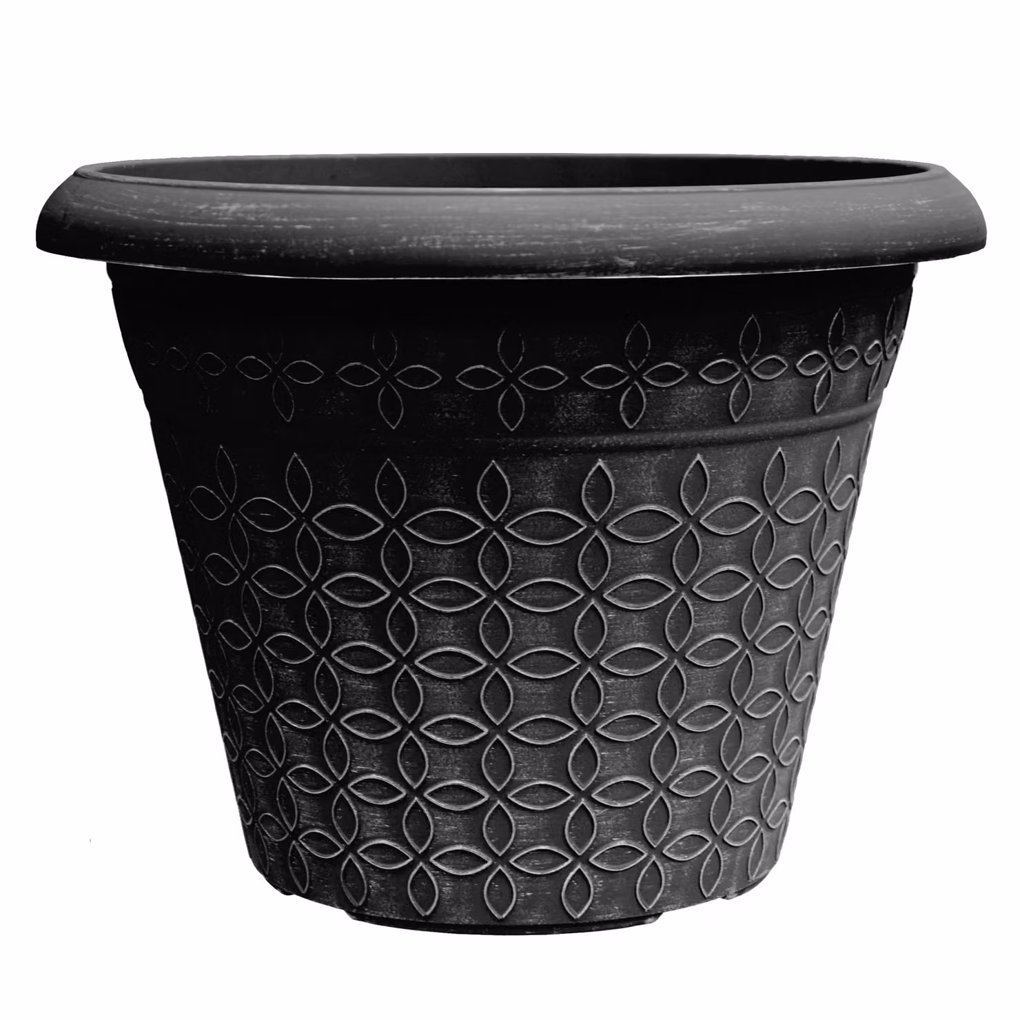 Simpa Geometric Petals Plastic Plant Pots, Set of 2, Black – 2