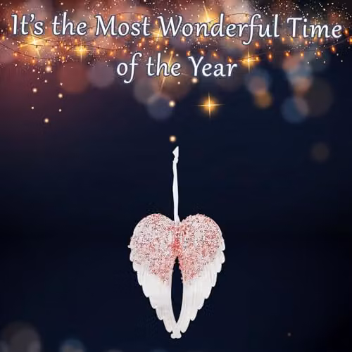 VFM e-Store Red Acrylic Angel Wings Hanging Christmas Tree Ornament, Height: 24 cm – 3