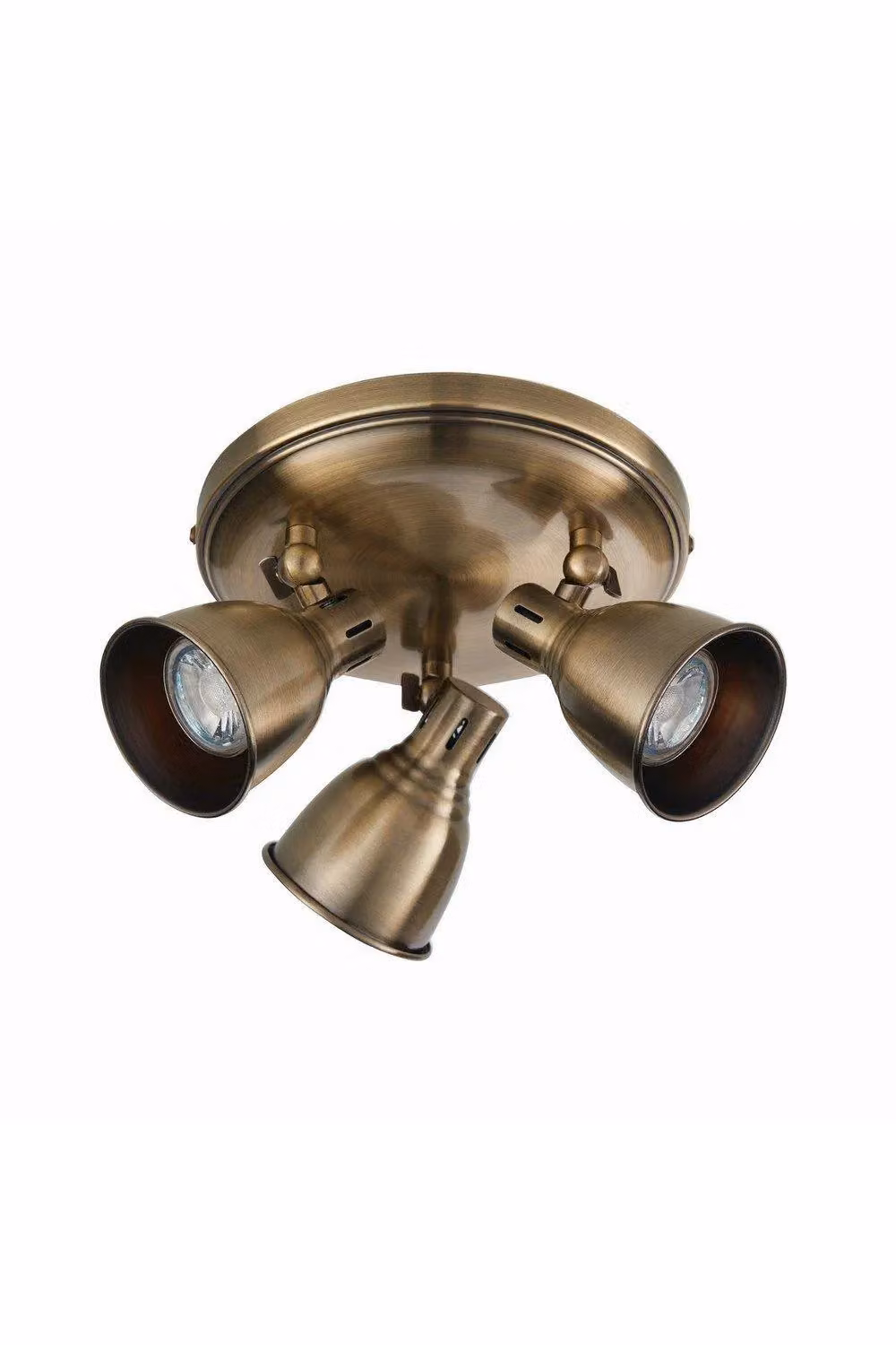 Netlighting Westbury 3 Light LED Spotlight in Antique Brass and Gold with GU10 Bulbs – 3
