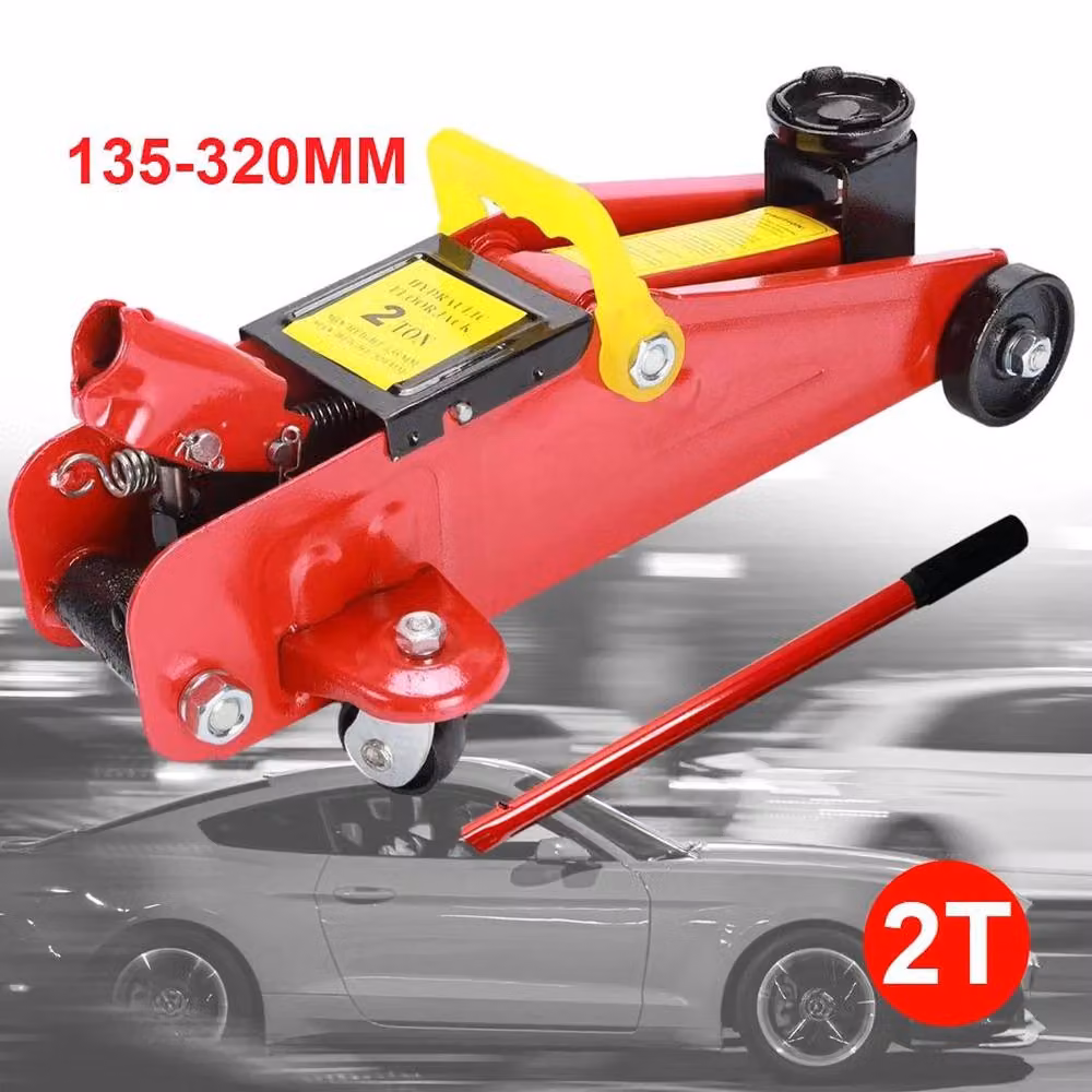 FLAVORA 2 Tonne Hydraulic Trolley Floor Jack in Red, W: 100 cm, D: 40 cm – 3