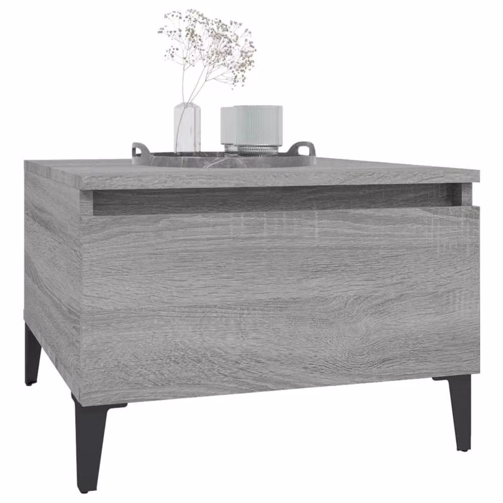 Berkfield Home Sonoma Side Table in Grey, W/D/H: 50 x 46 x 35 cm – 3