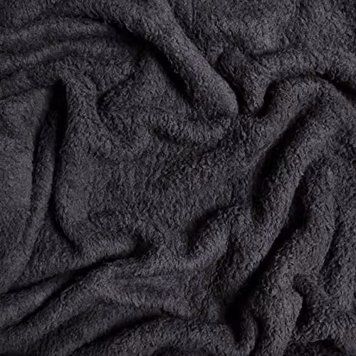 Brentfords Black Teddy Fleece Throw Blanket, W: 200 cm, D: 240 cm – 3