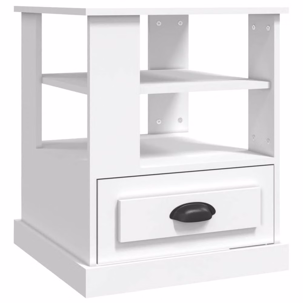 Berkfield Home White Side Table in Engineered Wood W/D/H: 50 x 50 x 60 cm – 2