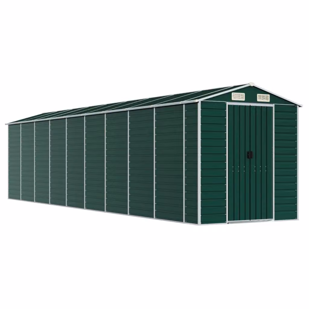 Berkfield Home Green Galvanised Steel Garden Shed with Side Vent, W/D/H: 810 x 191 x 198 cm – 2