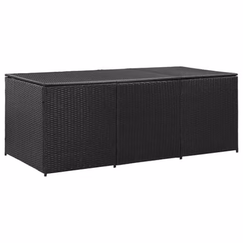vidaXL Modern Poly Rattan Garden Box in Black, W/D/H: 180 x 90 x 75 cm – 1