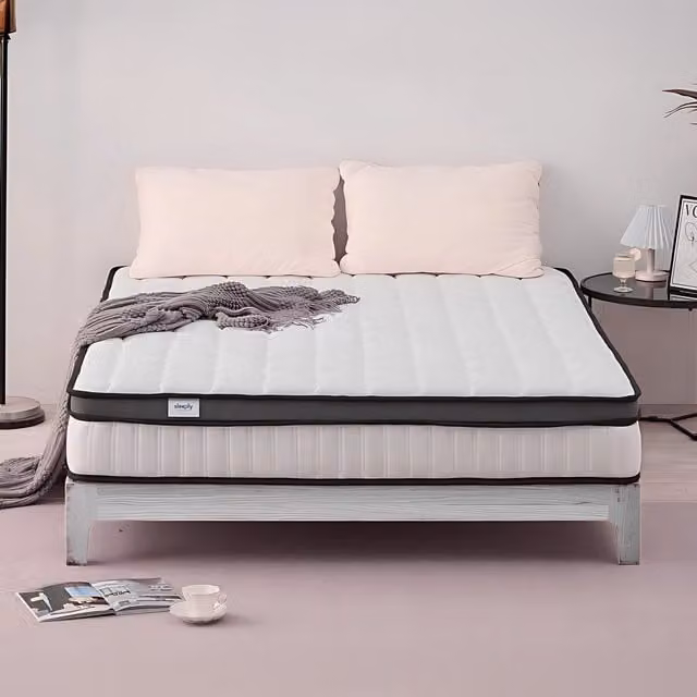 Comfort Hybrid Pocket Sprung Mattress in White, W/D/H: 120 x 200 cm