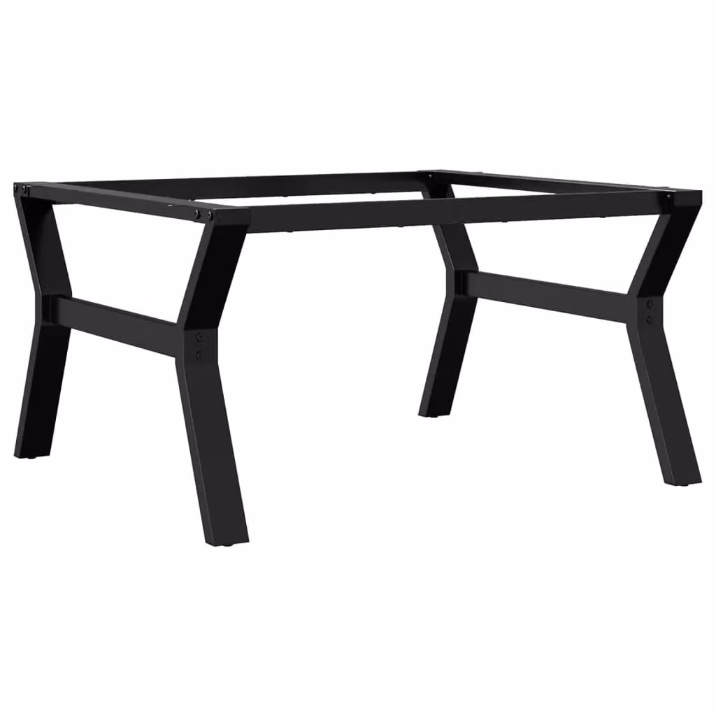 Berkfield Home Y-Frame Coffee Table Legs in Matt Black Steel, W: 80 cm, D: 70 cm, H: 43 cm – 1