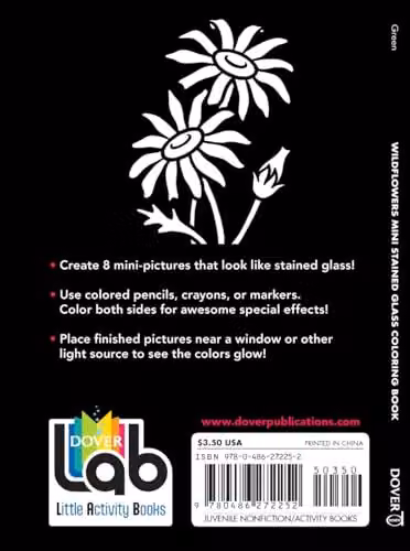 Dover Little Wildflowers Stained Glass Colouring Book – 2