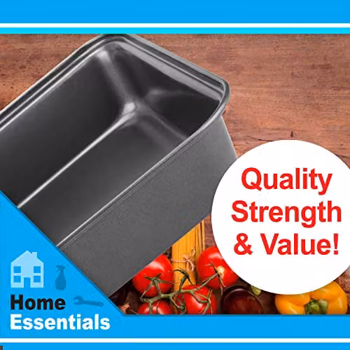 B&Co Non Stick Square Cake Tin, Silver/Grey, 23 cm – 3